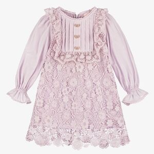 Tutu du Monde Girls Lilac Floral Lace Dress